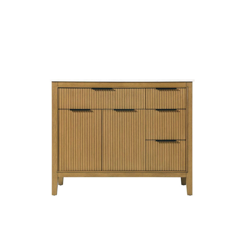 Meuble-lavabo simple 42 po en teck miel, Miel et teck, 42"