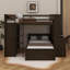 Lit mezzanine double avec lit simple attaché, étagère, bureau et garde-robe-114446971