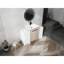Meuble-lavabo moderne de 48 pouces, lavabo en céramique, 2 compartiments de rangement, porte, meuble-lavabo autoportant blanc brillant avec lavabo et 2-1440835238-1440835237