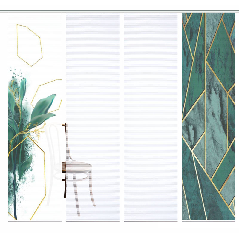 Semi Sheer Sliding Panel, Green