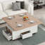 Modern Lift Top Coffee Table Multifunctional Table with Drawers & Shelves
