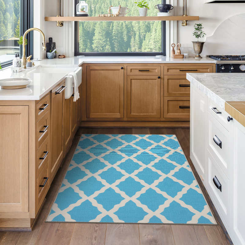 Tapis marocain antidérapant à motif treillis Ottohome, Rectangle 3 pi 3 po x 5 pi
