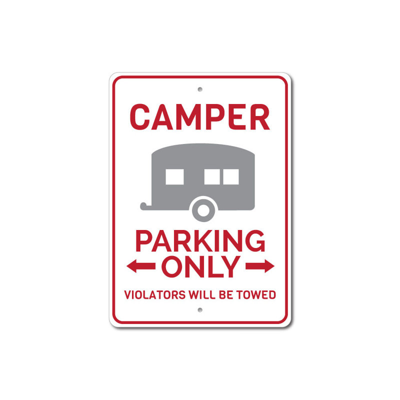 Enseigne en aluminium Camper, H 14 po x l 10 po x P 0,04 po