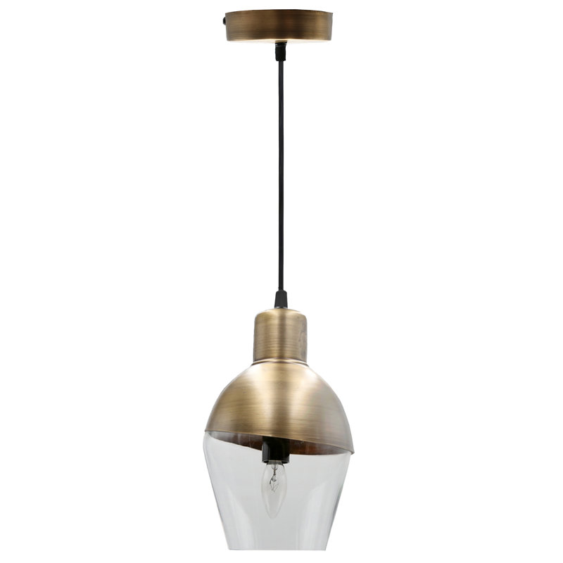6"W Jarett Asymmetrical Glass and Metal Pendant