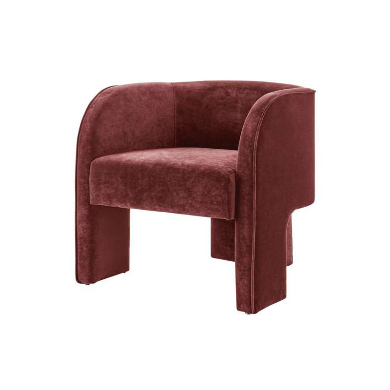 Zamiere 28Cm Wide Armchair, Dainty Maroon Velvet
