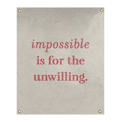 Tapisserie quote « impossible à écrire » en polyester