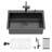 30" Drop-In Gunmetal Black Single Bowl Kitchen Sink, 16 Gauge Stainless Steel, With Pull-Out Faucet And Soap Dispenser | Gift Idea
