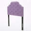 Tête de lit simple en tissu semblable au lin mauve clair - Point de diamant touffeté avec garniture cloutée et pieds réglables en métal-1479868487