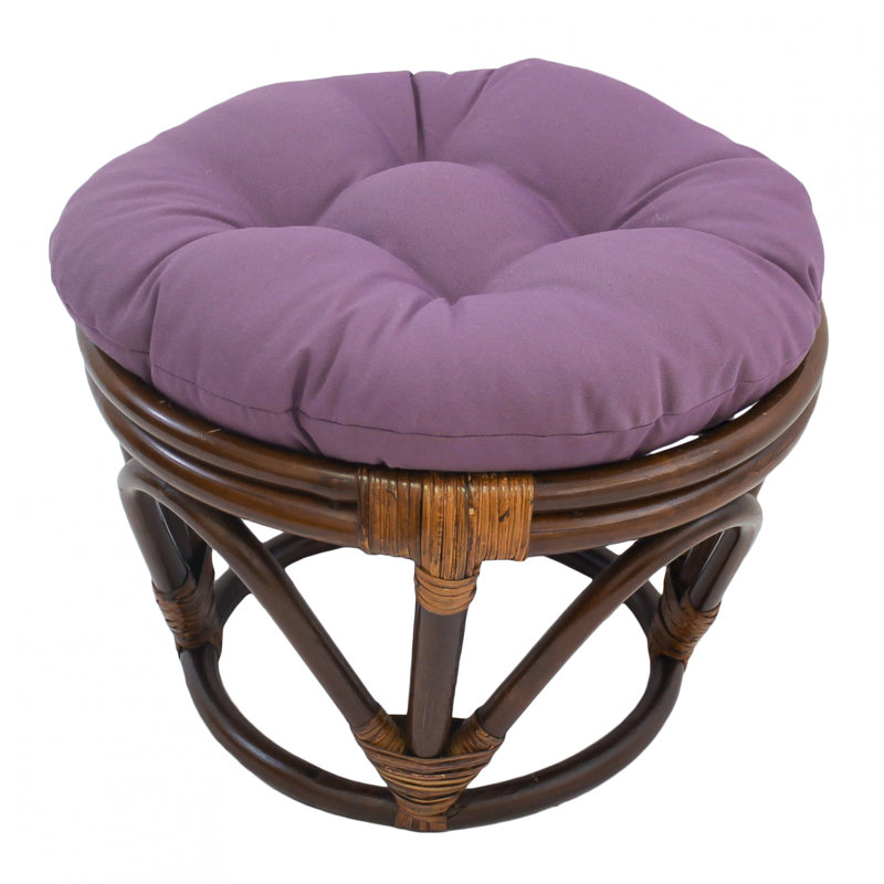 Repose-pieds standard capitonné 18 po Wanamingo, Coton sergé / raisin