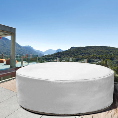 Wothsi Silver 6FT Round Pool Cover – Waterproof Oxford Fabric with Drawstring, Fits 6-Foot Pools, Heavy-Duty Protection