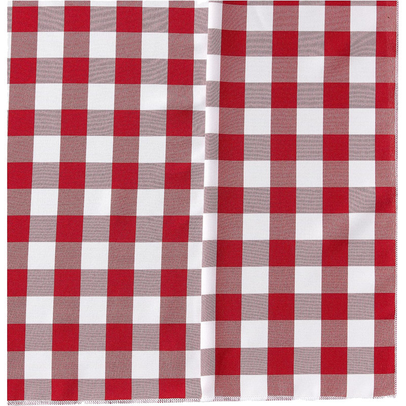 Red and White Gingham Checkered Rectangular Tablecloth 90”x132”