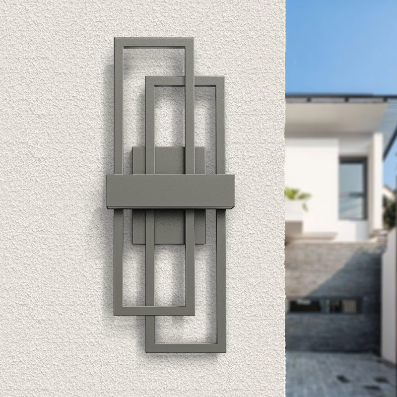 Brandalynn 20''H Dimmable LED Gray Iron ETL Outdoor Wall Light, Gray, 20.1" H x 7.9" W x 4.61" D