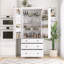 Farmhouse Kitchen Pantry - Armoire de rangement haute avec tablettes et tiroirs réglables-744187915