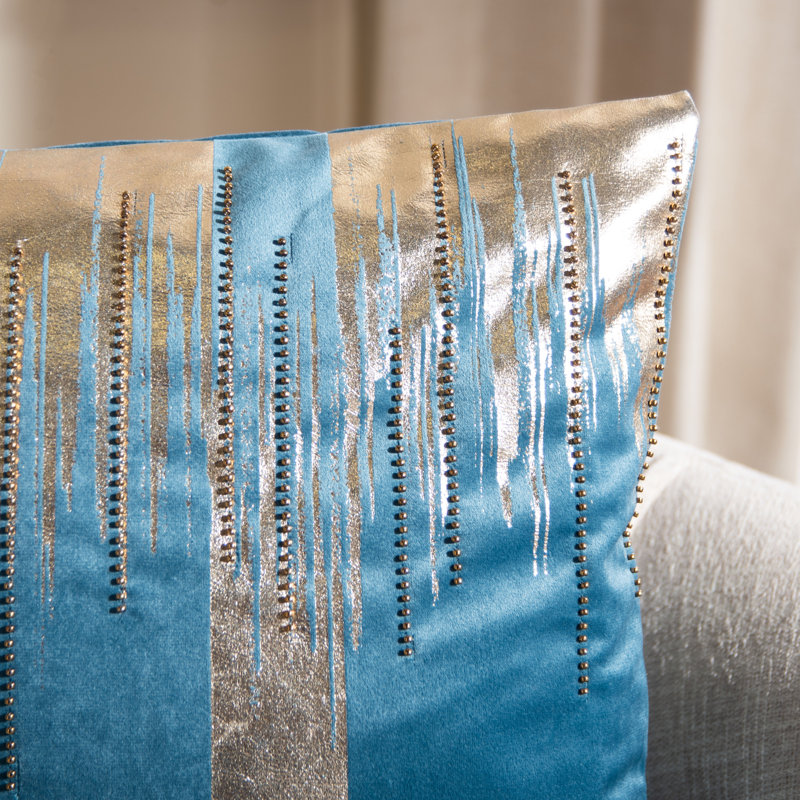 Abstract Throw Pillow, Pine/Gold