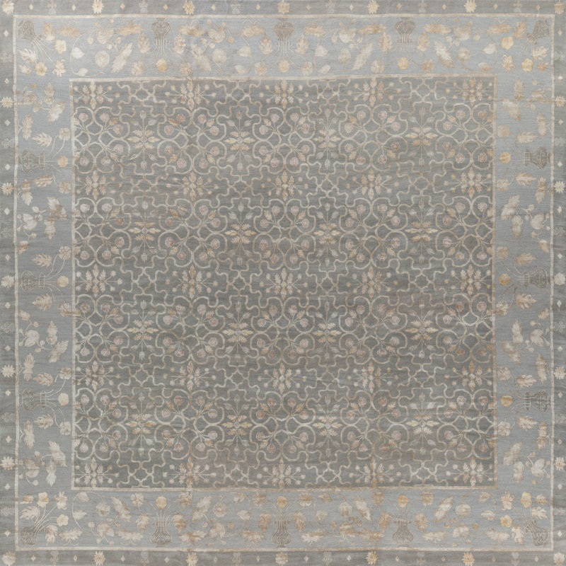 Erika Oriental Area Rug in Platinum/Soft Yellow/Gray, Runner 3' x 8'
