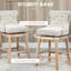 Tabourets de bar rembourrés en tissu, crème, siège 30 po, 180 pivotants, pieds en bois d'hévéa, 2 chaises de pub stables et élégantes crème, hauteur du siège, attrayant
