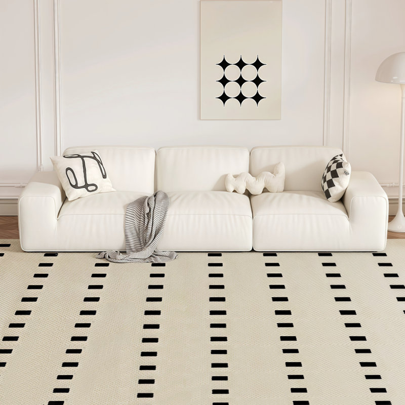 Canapé simple de style crème, H 29,53 po x l 106,3 po x P 36,22 po