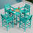 Bar Height Outdoor Table and Chairs Set, HDPE Wood Grain Patio Bar Table and Chairs with Heart Cutout Design-177904917