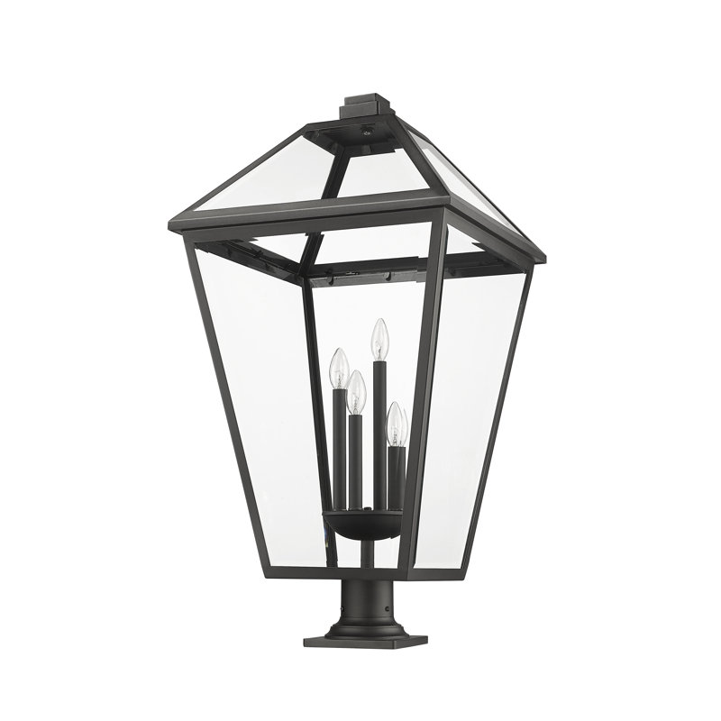 Museum Black Large Outdoor Pier Mount Lantern with Clear Glass