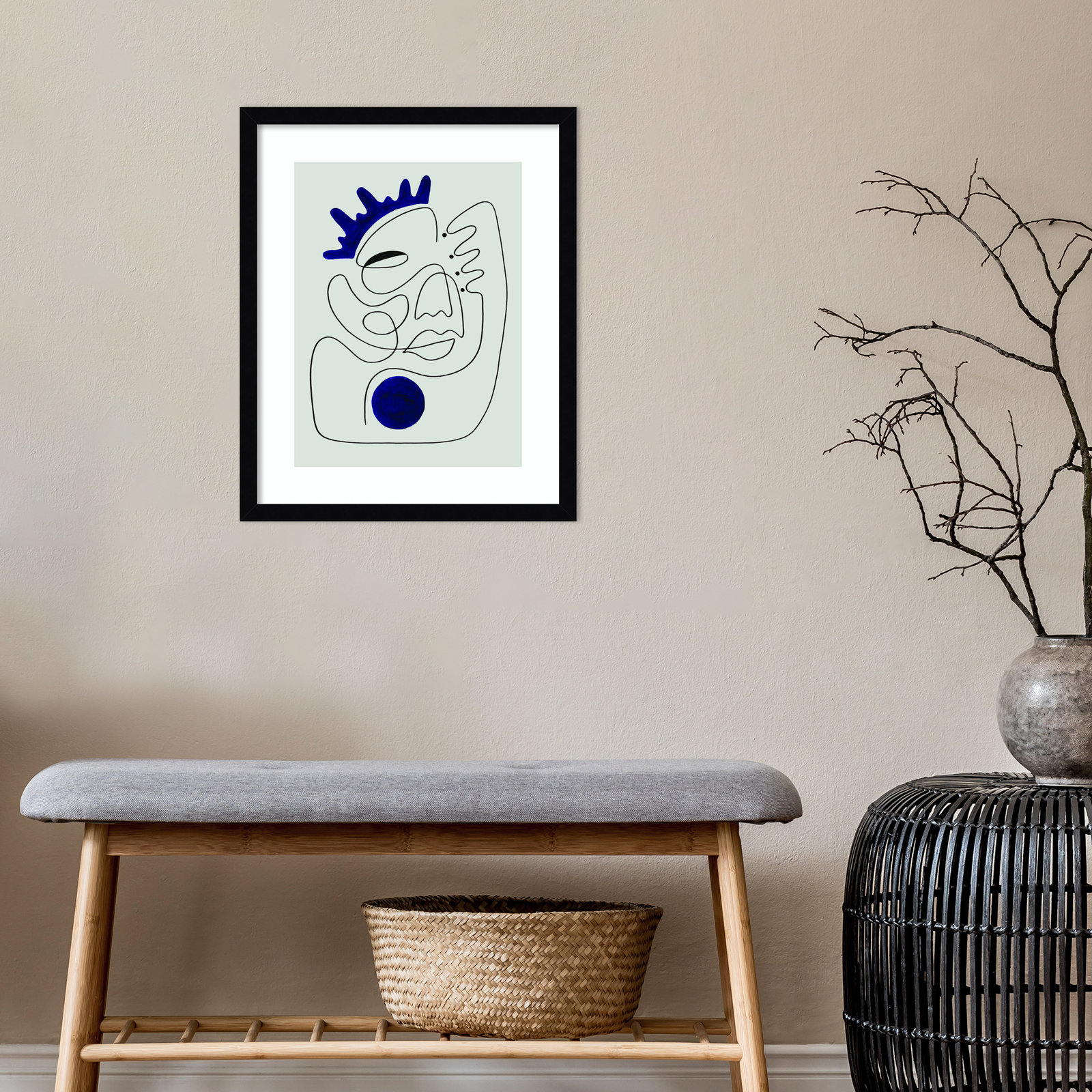 El Rey by Shatha Al Dafai, Noir Black Framed, 25.38" H x 20.38" W x 0.875" D