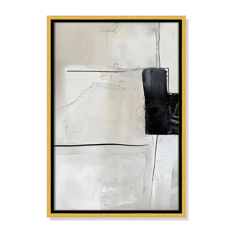 «Neutral Balance I Print» par Lazar Studio, L 13,5 po x H 19,5 po, Toile avec cadre, Flotteur doré