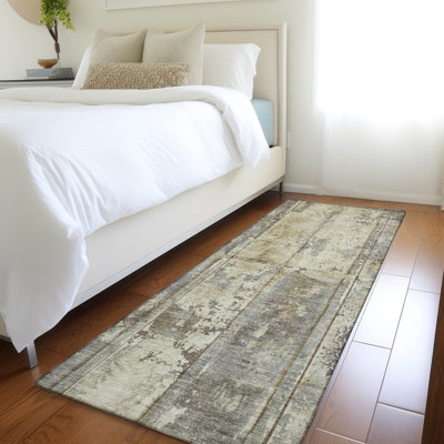 Machine Washable Indoor/Outdoor Cinead ACN1715 Beige Rug