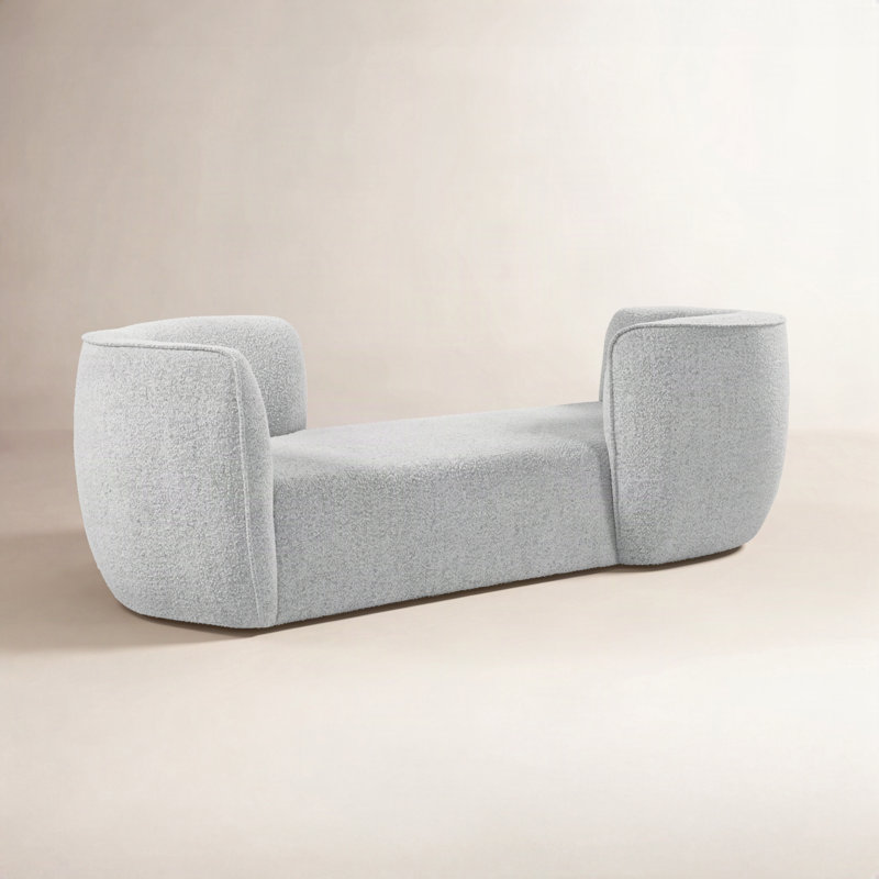 Méridienne 70 po Hilton, Tissu gris bouclé