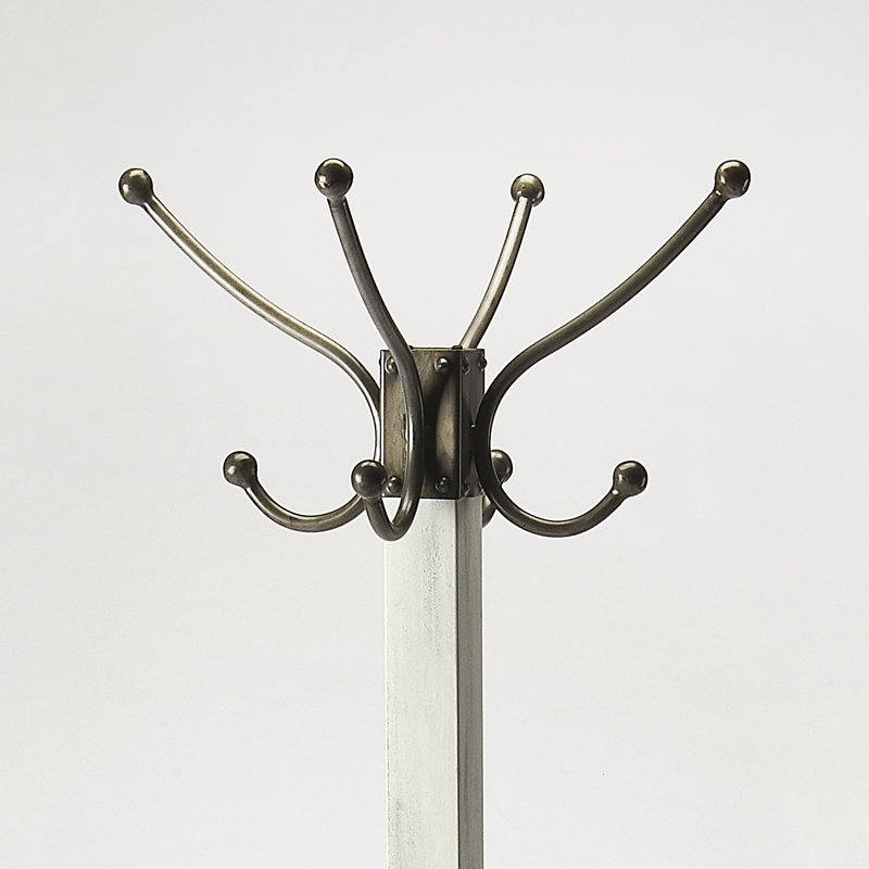 Logan Metal Freestanding Coat Rack, White