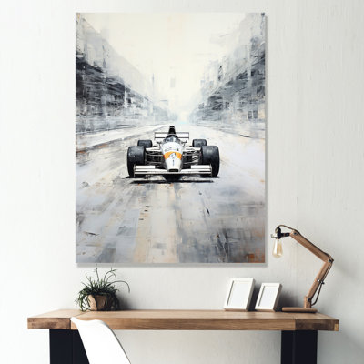 Gris, voiture de course rétro III, art mural