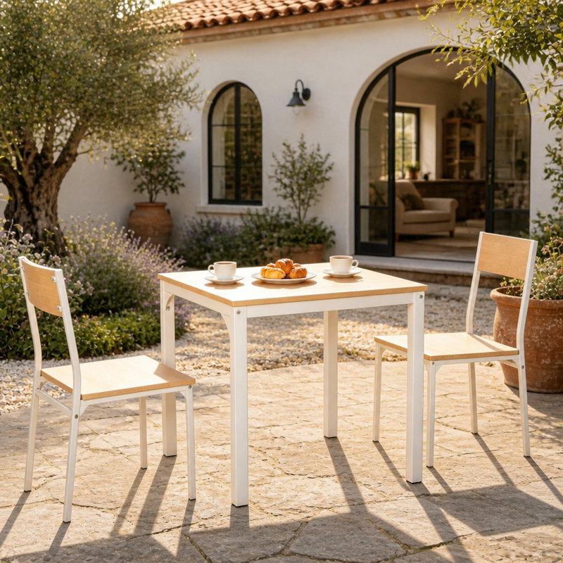 Steel Top Dining Set