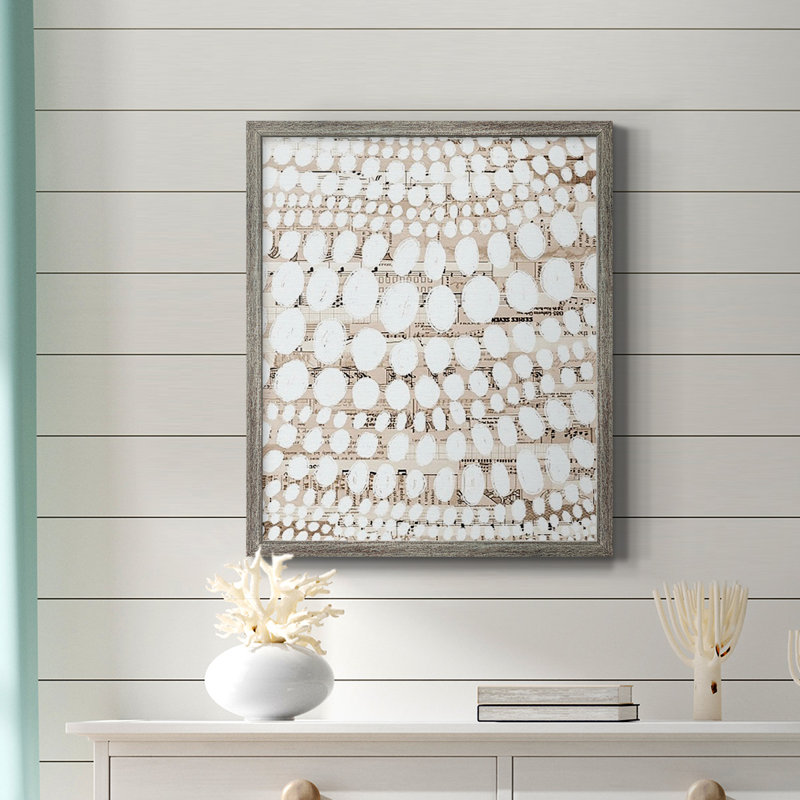 Toile encadrée de qualité rétro avec motif rétro III, H 24 po x l 20 po, Argent patiné