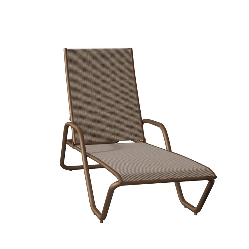Outdoor Rust-Resistant Metal Chaise Lounge, Textured Kona, Augustine Denim
