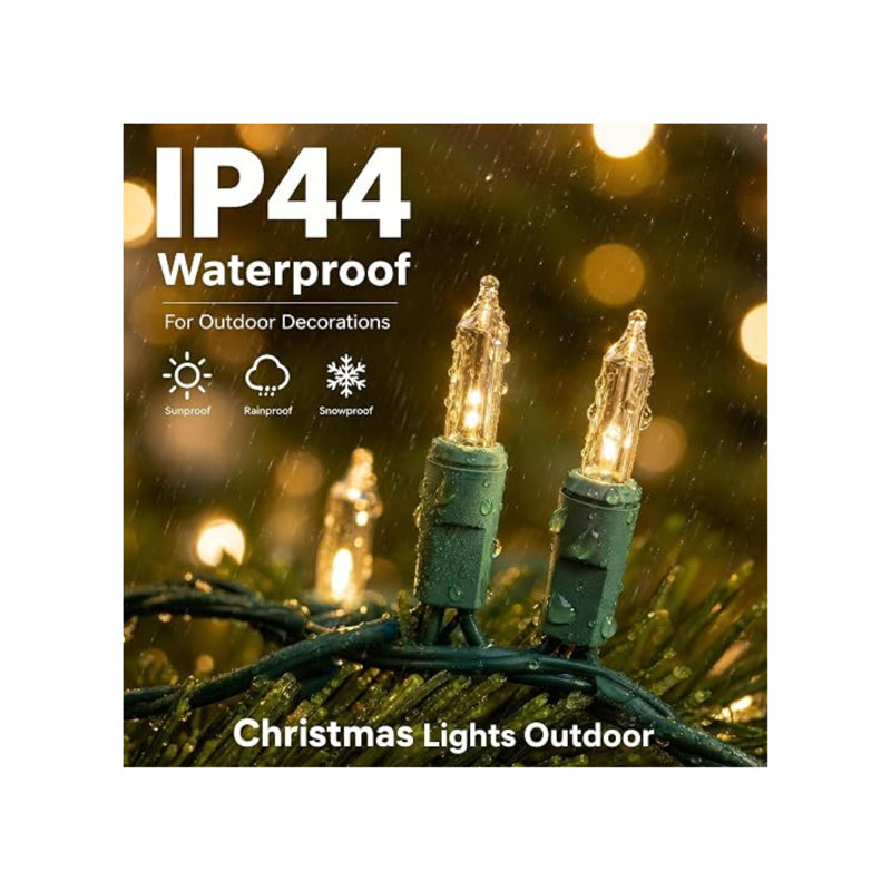 TW SHINE 20FT 100-Count Warm White Christmas String Lights – Waterproof Incandescent Fairy Lights for Indoor & Outdoor Use, Xmas Tree, Patio, Wedding & Holiday Decorations