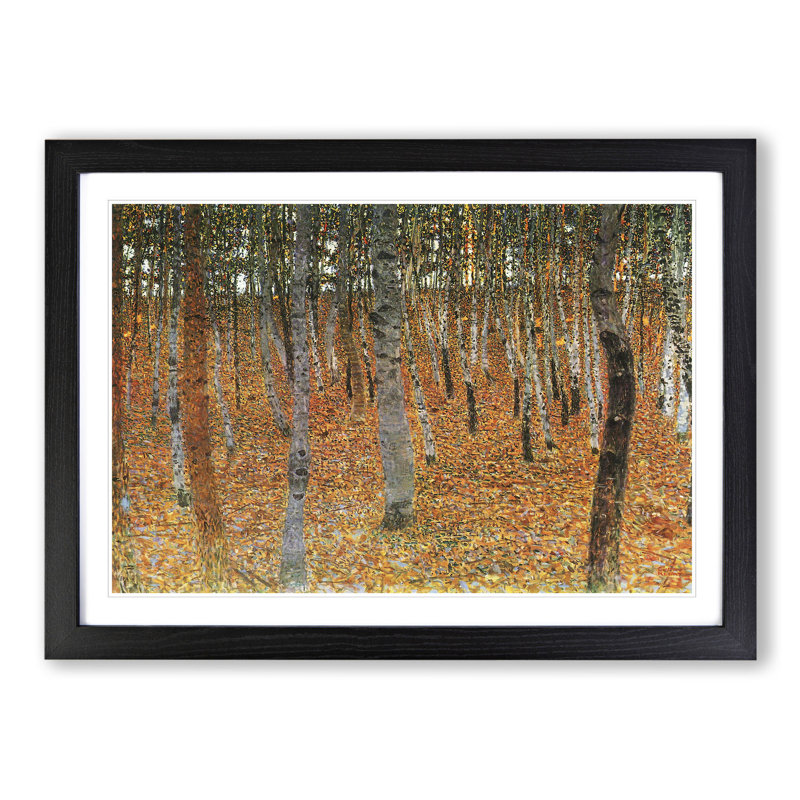 Beech Grove Forest Vol.2 by Gustav Klimt - Picture Frame Painting, 48cm H x 65cm W x 2cm D, Black Framed