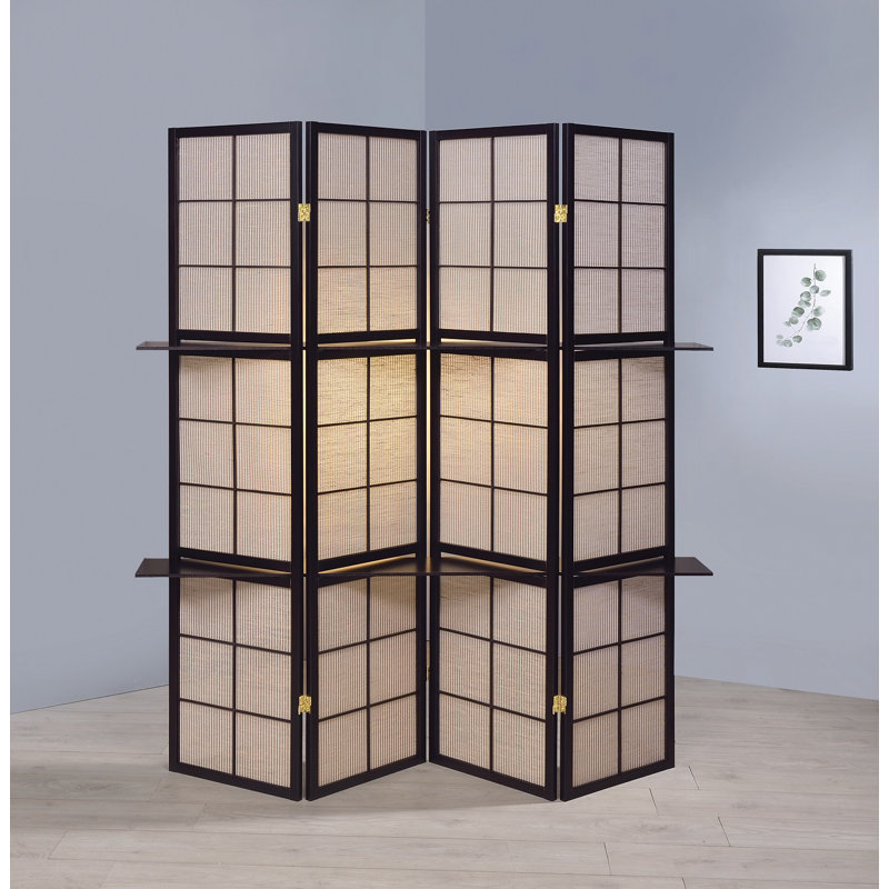 Ellayne 59'' W x 70.25'' H 4 - Panel Folding Room Divider