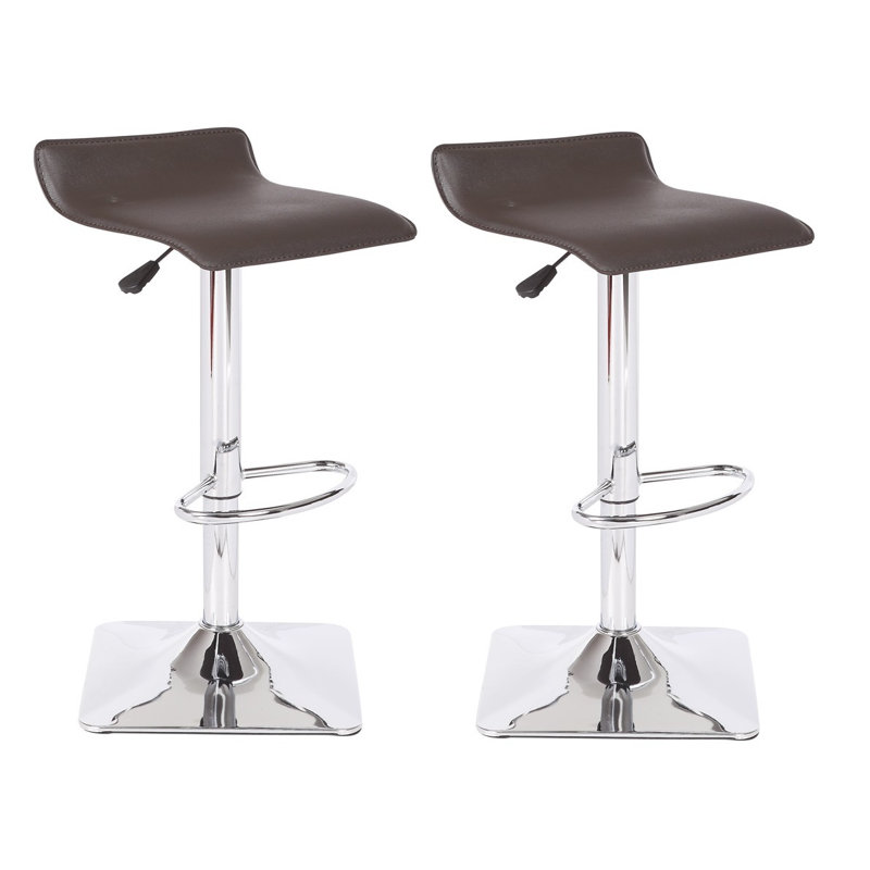 Swivel Upholstered Adjustable Height Counter Stool, Chocolate
