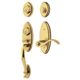 Landon Handleset with Deadbolt and Door Lever and Rosette