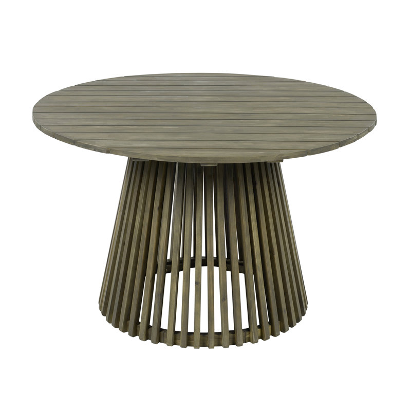 Outdoor Acacia Wood Patio Dining Table, Gray