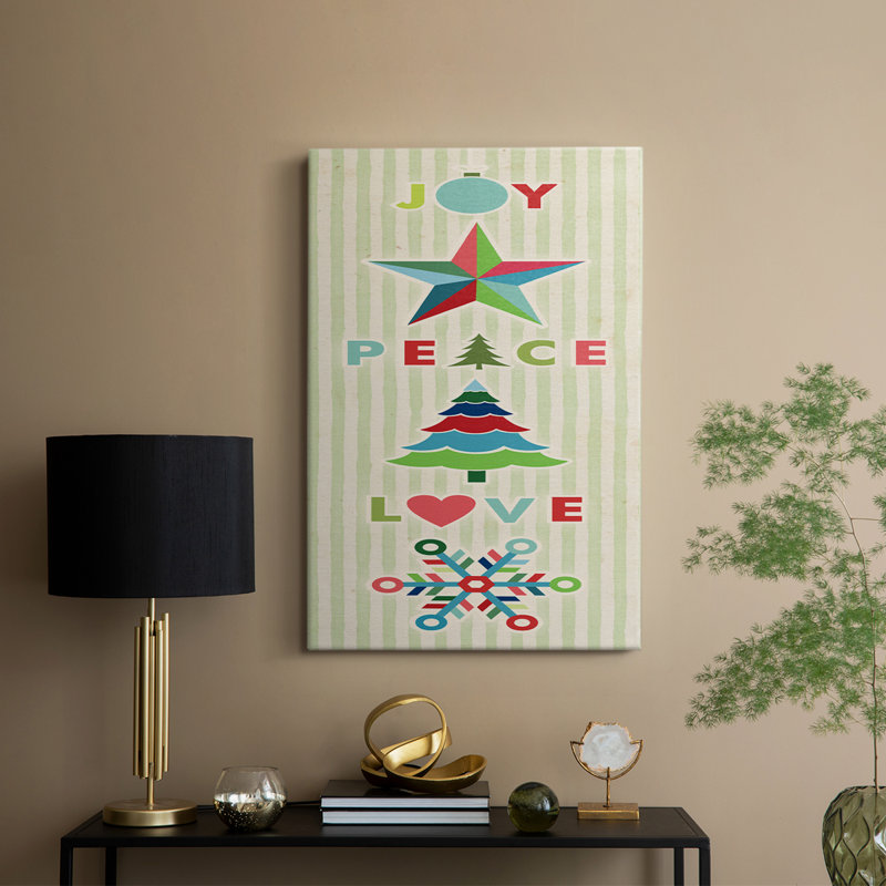 Joy Joy Peace Love - Cavas enveloppés de galerie, H 36 po x l 24 po