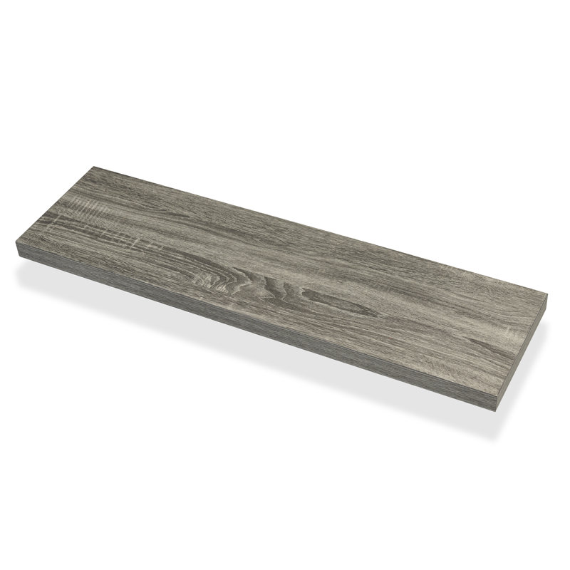 Drumheller Plastic / Acrylic Floating Shelf, 1.5" H x 36" W x 10" D, Ash Oak