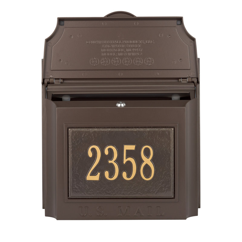 Locking Wall Mounted Mailbox, French Bronze, Yes