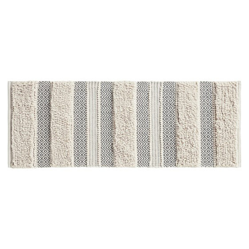 Woven Texture Stripe Bath Rug Grey 22X58"