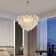 23.6-Inch Gold Pendant Light Chandelier With Threaded Clear Glass Globe Shade – Adjustable Height