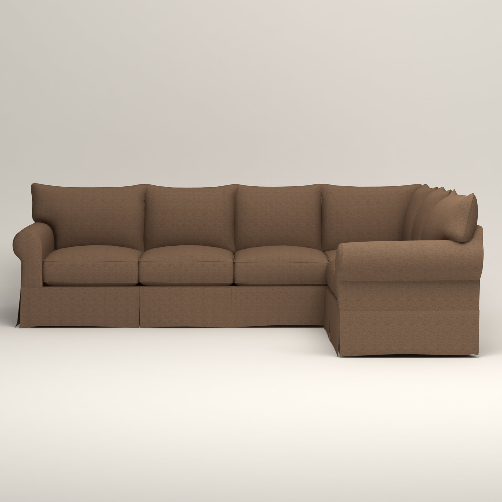 Amari Slipcovered L-Sectional, Right Hand Facing, Bella Cocoa Performance Velvet