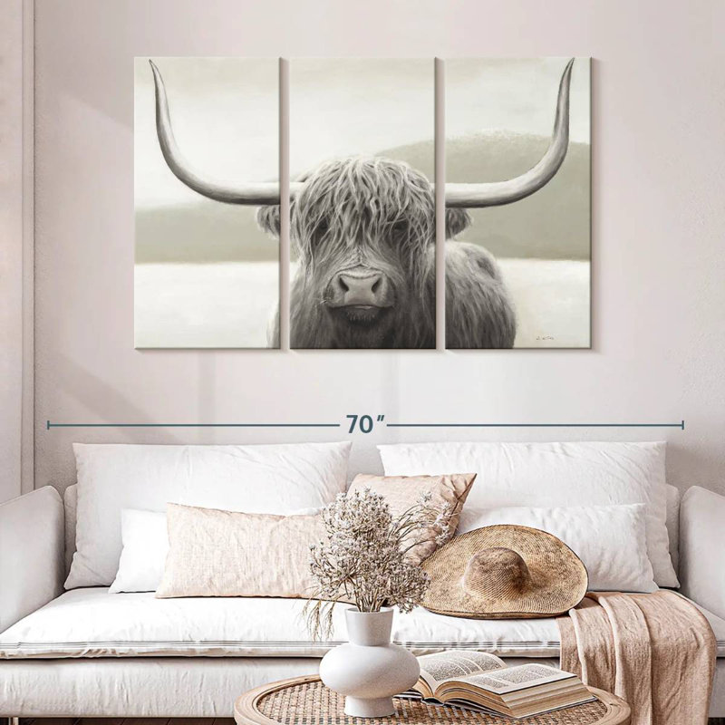 Highland Cow Neutral I, H 32 po x l 50 po