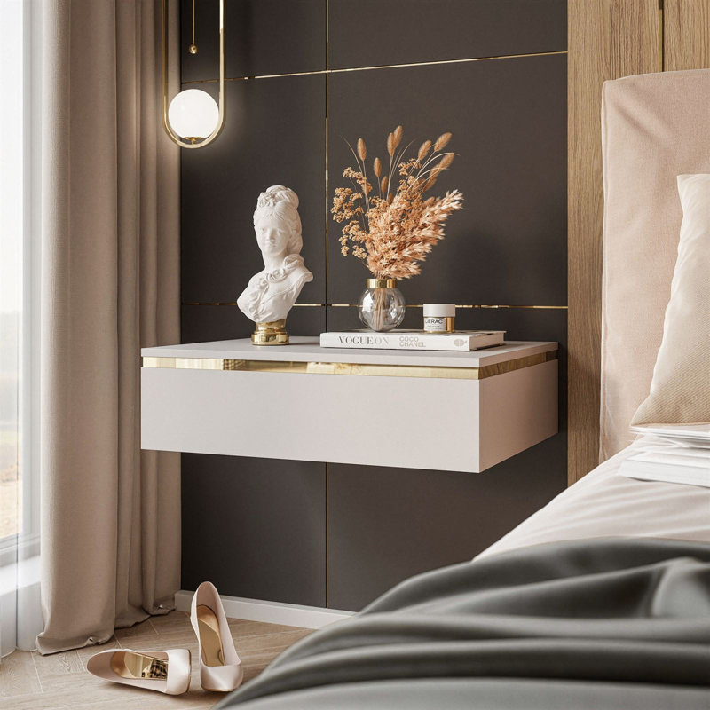 48cm W Manufactured Wood Bedside Table