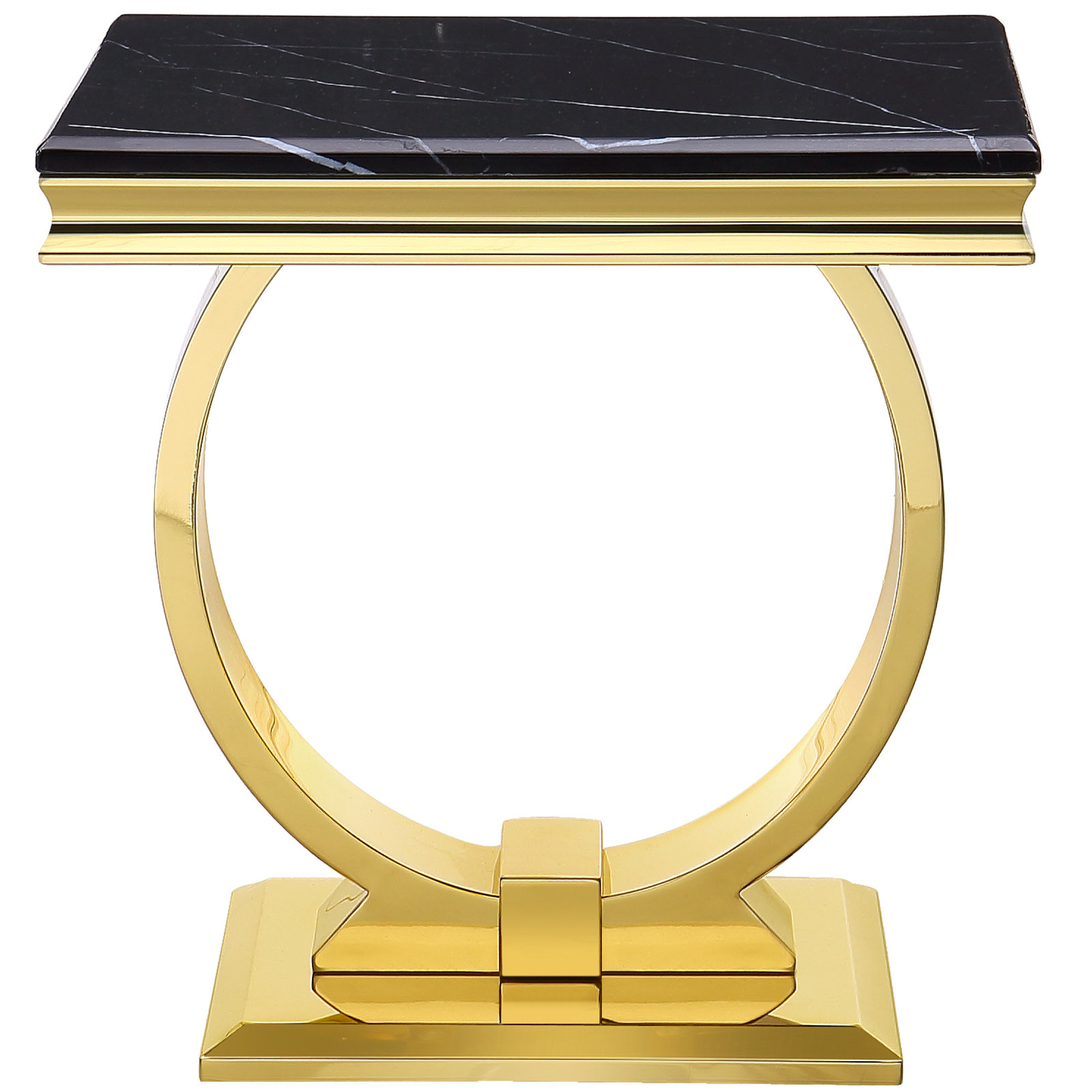 Everly Quinn Ljubinko Black and Gold End table Wayfair