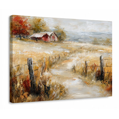 «The Long Way Home», art mural sur toile de paysage campagne américaine