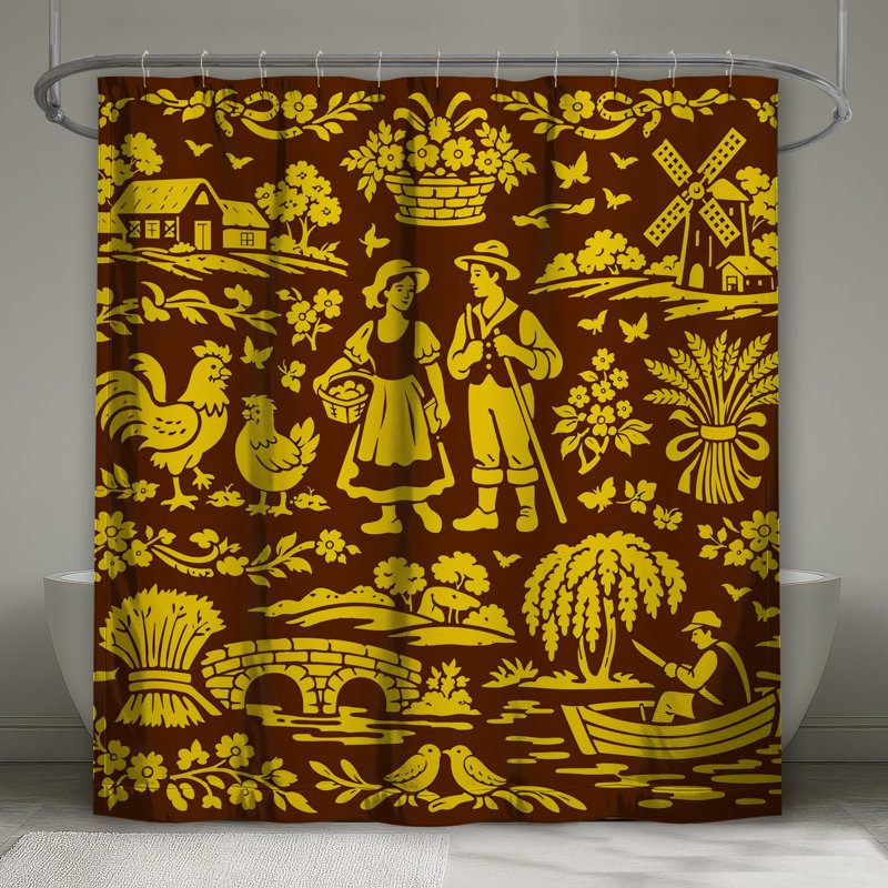 Rideaux de douche Folk Art, 70in W x 84in H