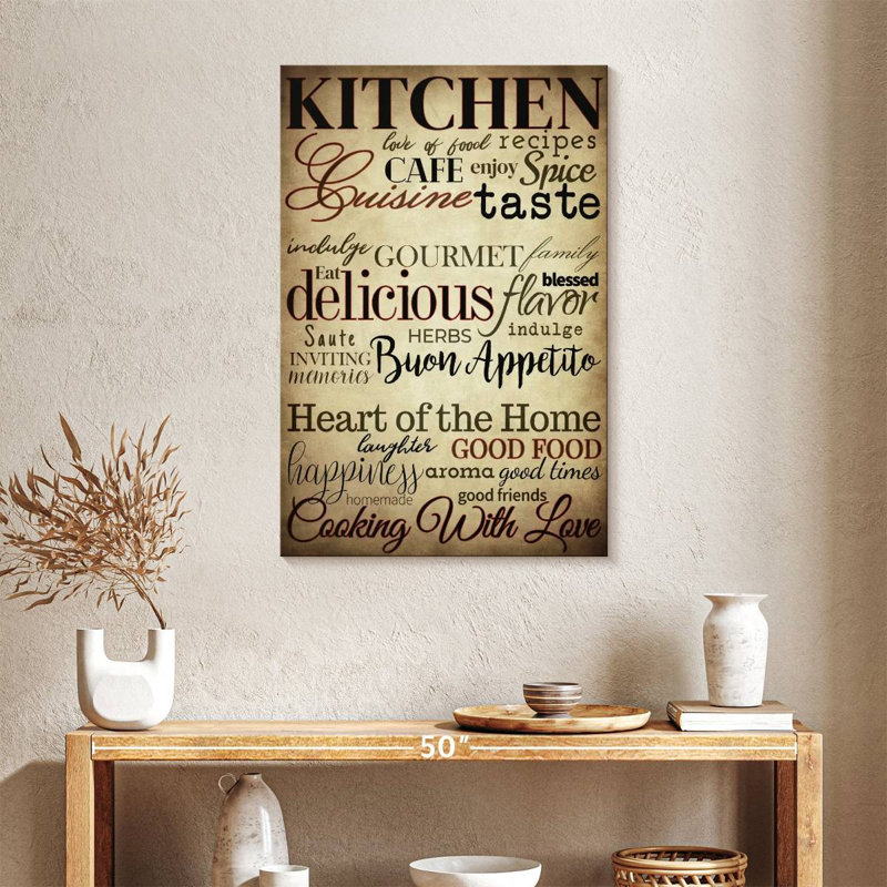 «Kitchen Inspiration» - Impression sur toile tendue, H 24 po x l 36 po x P 1,25 po